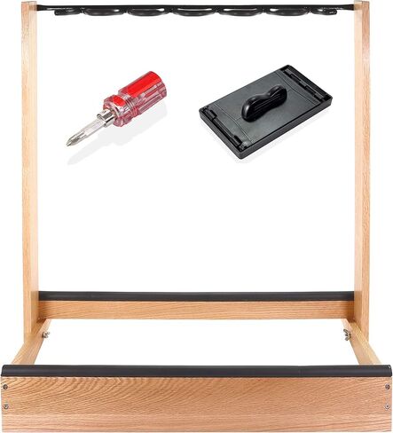 استديوهات Saintfield - حامل جيتار خشبي للجيتار الكهربائي أو الصوتي أو باس - حامل تخزين متعدد القيثارة من البلوط الصلب - كامل مع خيط تنظيف in Kuwait