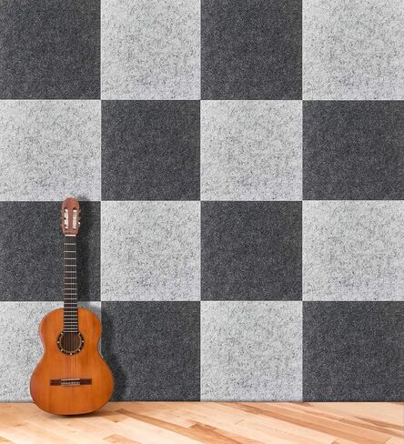 لوحات امتصاص الصوت السميكة من BXI - 12 حزمة من الألواح الصوتية الكثيفة مقاس 12 × 12 × 0.5 بوصة، ولوحات صوت لتقليل الضوضاء الصدى، ولوحات استوديو قابلة للمعالجة الصوتية للجدار والسقف in Kuwait