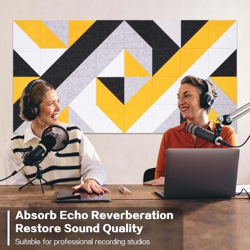 Tutmyrea 41 Pack Self-Adhesive Triangular Acoustic Panels, 88"X35" Sound Absorbing Panels, Soundproof Wall Panels, Wall Decoration Art Soundproof Wall Panels for Studios, Homes, Offices(Mountain Peak) in Saudi Arabia