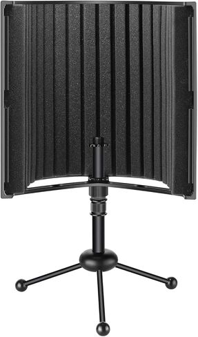 نيوير درع عزل ميكروفون مدمج يوضع على سطح الطاولة مع حامل ثلاثي القوائم، فوم ممتص للصوت للميكروفون لتسجيل الصوت في الاستوديو، والمدونات الصوتية، والغناء، والبث (الميكروفون وحامل الصدمات غير متضمن) in Kuwait