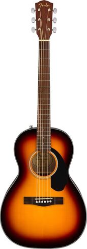 حزمة جيتار صوتي من Fender CP-60S ذات قمة صلبة بحجم صالون مع حقيبة الحفلة والموالف والحزام والأوتار واللقطات ودروس Fender Play عبر الإنترنت وأقراص DVD التعليمية لأوستن بازار - Sunburst in Kuwait