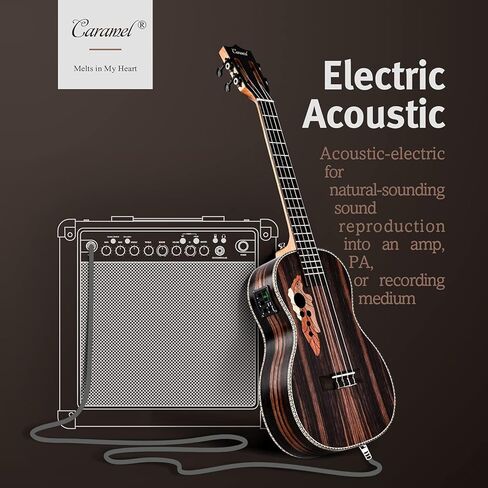 الكراميل خشب الأبنوس الباريتون القيثارة 30 بوصة الخشب LCD اللون عرض الكهربائية القيثارة عدة هاواي المبتدئين الغيتار حزمة حزمة حقيبة أزعج، حزام، سلاسل، مجموعة جبل الجدار in Kuwait