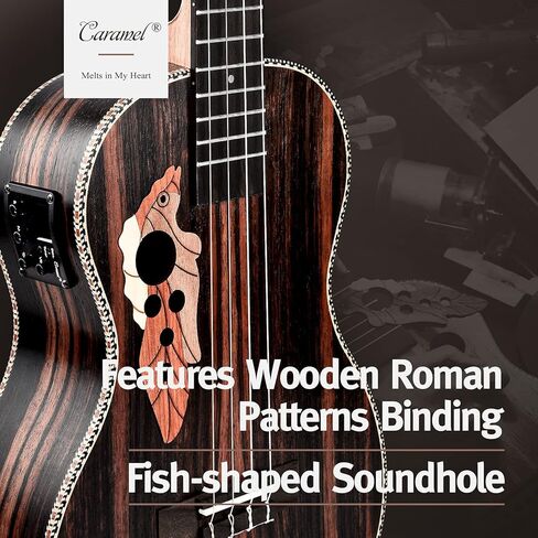 الكراميل خشب الأبنوس الباريتون القيثارة 30 بوصة الخشب LCD اللون عرض الكهربائية القيثارة عدة هاواي المبتدئين الغيتار حزمة حزمة حقيبة أزعج، حزام، سلاسل، مجموعة جبل الجدار in Kuwait