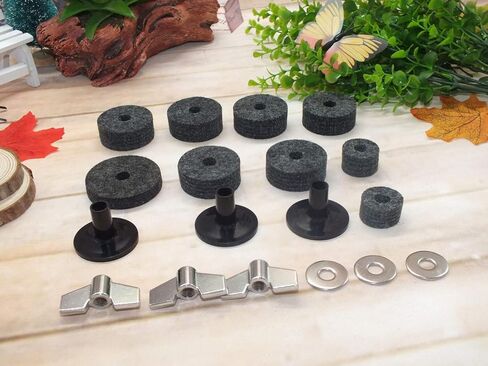 18 Pieces Cymbal Replacement Accessories Cymbal Felts Hi-Hat Clutch Felt Hi Hat Cup Cymbal Stand Sleeves Cymbal Felts with Cymbal Washer & Base Wing Nuts in Kuwait