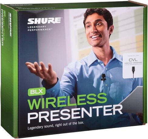 Shure BLX14/CVL UHF Wireless Microphone System - Perfect for Interviews, Presentations, Theater - 14-Hour Battery Life, 300 ft Range | Includes CVL Lavalier Mic, Single Channel Receiver | H8 Band in Kuwait