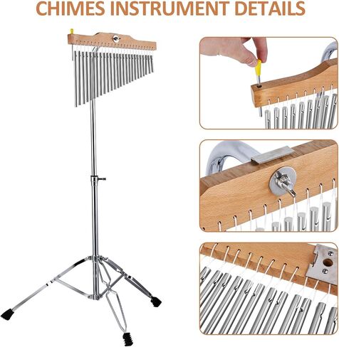 36 نغمة موسيقية الدقات، 27-44 بوصة ارتفاع قابل للتعديل الدقات للفصل الدراسي، قرع الدقات الموسيقية للممارسة والأداء (36ملاحظة فضية) in Kuwait
