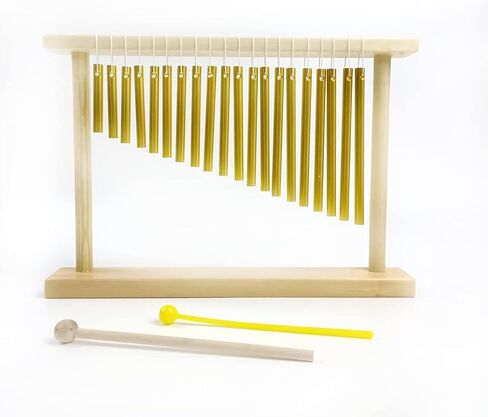 LOONELO 20-Tone Top Bar Chime,Wind Chime Instrument Percussion for Music Classroom,Meditation,Yoga with Mounting Stand and Mallet (Gold) in Saudi Arabia