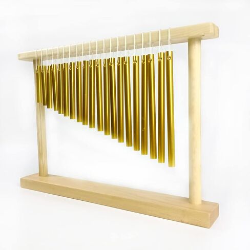 LOONELO 20-Tone Top Bar Chime,Wind Chime Instrument Percussion for Music Classroom,Meditation,Yoga with Mounting Stand and Mallet (Gold) in Saudi Arabia