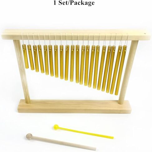 LOONELO 20-Tone Top Bar Chime,Wind Chime Instrument Percussion for Music Classroom,Meditation,Yoga with Mounting Stand and Mallet (Gold) in Saudi Arabia