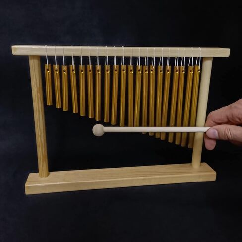 LOONELO 20-Tone Top Bar Chime,Wind Chime Instrument Percussion for Music Classroom,Meditation,Yoga with Mounting Stand and Mallet (Gold) in Saudi Arabia