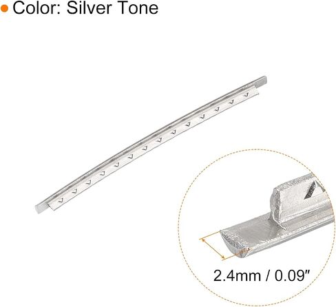 MECCANIXITY Electric Guitar Fret Wire Guitar Fretboard 22 Fret 2.2mm Silver Tone for Guitar Fingerboard Replacement, Pack of 22 in Kuwait