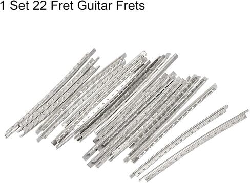 MECCANIXITY Electric Guitar Fret Wire Guitar Fretboard 22 Fret 2.2mm Silver Tone for Guitar Fingerboard Replacement, Pack of 22 in Kuwait