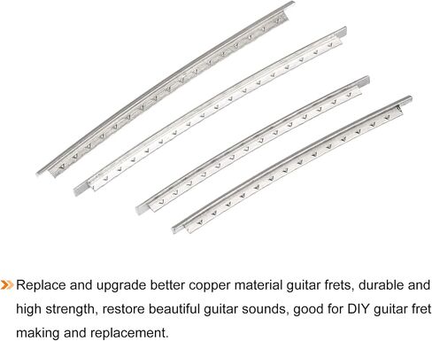 MECCANIXITY Electric Guitar Fret Wire Guitar Fretboard 22 Fret 2.2mm Silver Tone for Guitar Fingerboard Replacement, Pack of 22 in Kuwait
