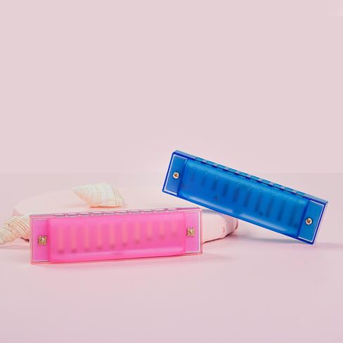 EAST TOP 3Pcs Recorder Musical Instrument Set Including Harmonica,Flute,Tambourine for Kids,Children,Students Playing As Gift, hot Pink in Saudi Arabia