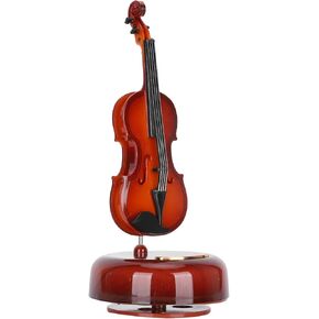 ليدي شو صندوق موسيقي، صندوق موسيقى دوار على شكل تشيلو، نموذج الة موسيقية، ديكورات منزلية مع حامل لتزيين المنزل in Kuwait