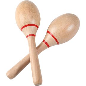 Maracas, Professional Wooden Rumba Shakers Hand Percussion Rattles Latin Musical Instrument with Clear Salsa Rhythm for Adults Kids Party Game Playing, Set of 2