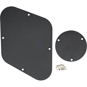 Musiclily Pro LP Control Back Plate and Switch Plate Cavity Cover for China Made Epiphone Les Paul Standard, 1Ply Black