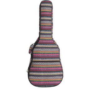 Glenmi Bohemian Acoustic Guitar Case for Girls,Soft 10mm Foam Padded 40 41 Inch Guitar Gig Gag Backpack with Neck Protector Pillow Pad