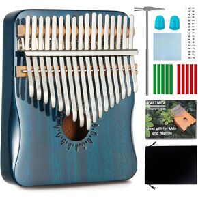 AARVI Kalimba Thumb Piano 17 Keys, Portable Mbira Finger Piano Gifts for Kids and Adults Beginners (blue)