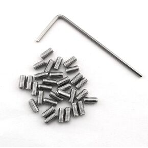 DGBRSM 30pcs Stainless Steel Guitar Bridge Saddle Height Adjustment Screws for Fender Stratocaster/Telecaster with Wrench, M3x10