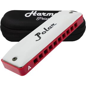 مفتاح هارمونيكا صغير طبيعي من Harmo Polar من C# - متخصص في موسيقى البلوز الطبيعية الصغيرة، والجاز، والروك، والفولك، والبوب، وجهاز الفم مع حقيبة، وقصب برونزية الفوسفور، وهارمونيكا للمبتدئين والمحترفين