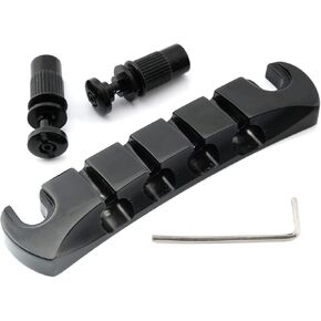 Musiclily Pro 18mm Zinc Alloy 4-String Bass Stop Tailpiece, Black