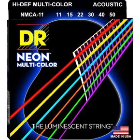 سلاسل دي ار سترينغز NMCA-11 DR NEON الصوتية ، ضوء مخصص ، متعدد الألوان ، الحجم الكامل 4/4 in Saudi Arabia