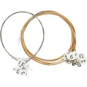Bonsicoky A Set of 10 Harp Strings, Replacement Metal String for Harp