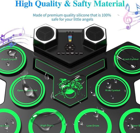 Portable Electronic Drum Set, MAZAHEI 9 Pads Electric Drum Kit with Dual Build-in Speaker, Kick Pedals, Drum Sticks, Ideal Gifts for Kids Beginners, Birthday & Christmas in Saudi Arabia
