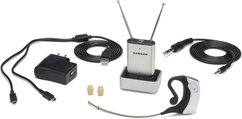 نظام Samson Airline Micro Earset اللاسلكي مع جهاز إرسال أحادي الأذن قابل لإعادة الشحن وجهاز استقبال قابل لإعادة الشحن (قناة K5) in Saudi Arabia