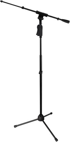Gator Frameworks Tripod Mic Stand with Soft Grip Twist Clutch, Boom Arm, and Both 3/8" and 5/8" Adapters; Min/Max Height - 6"/99" (GFW-MIC-2020),Black in Saudi Arabia