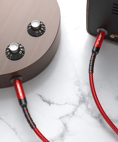 JSAUX 1/4 Inch Guitar Instrument Cable 4FT, 6.35mm (1/4) TRS to 6.35mm (1/4) TRS Stereo Audio Cable Male to Male Straight-to-Straight for Electric Guitar, bass Guitar, Electric Mandolin-Red in Kuwait