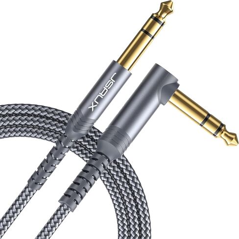 JSAUX 1/4 Inch Guitar Instrument Cable 4FT, 6.35mm (1/4) TRS to 6.35mm (1/4) TRS Stereo Audio Cable Male to Male Straight-to-Straight for Electric Guitar, bass Guitar, Electric Mandolin-Red in Kuwait