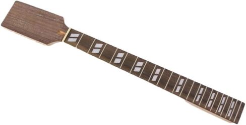 Electric Guitar Neck 22 Fret 25.5 inch Mahogany Wood with Rosewood Head stock Veneer & Fretboard DIY Parts Replacement Paddle Head Unfinished Electric Guitar Neck Replacement Bolt On Heel in Kuwait