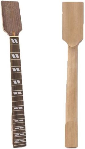Electric Guitar Neck 22 Fret 25.5 inch Mahogany Wood with Rosewood Head stock Veneer & Fretboard DIY Parts Replacement Paddle Head Unfinished Electric Guitar Neck Replacement Bolt On Heel in Kuwait