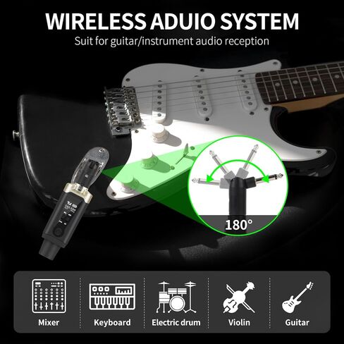 جهاز إرسال واستقبال XLR لاسلكي من Kadjuh UHF وجهاز استقبال إرسال جيتار لاسلكي، محول ميكروفون قابل لإعادة الشحن 16 قناة نطاق 196 قدم للميكروفون الديناميكي، خلاط الصوت، باس الجيتار الكهربائي in Kuwait