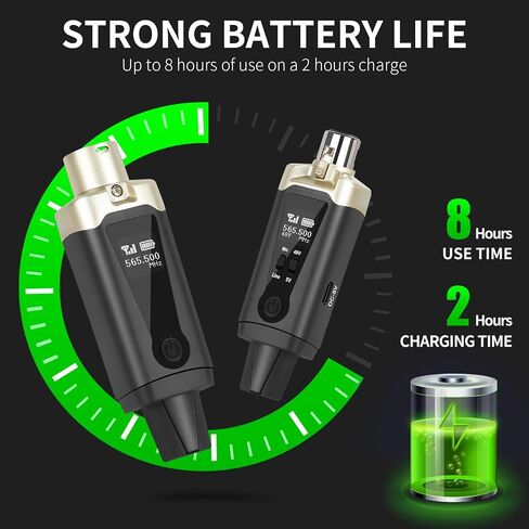 جهاز إرسال واستقبال XLR لاسلكي من Kadjuh UHF وجهاز استقبال إرسال جيتار لاسلكي، محول ميكروفون قابل لإعادة الشحن 16 قناة نطاق 196 قدم للميكروفون الديناميكي، خلاط الصوت، باس الجيتار الكهربائي in Kuwait