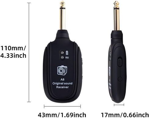 نظام جيتار لاسلكي من bairutong، جهاز استقبال إرسال جيتار لاسلكي، جهاز استقبال إرسال رقمي مدمج ببطارية ليثيوم قابلة لإعادة الشحن، 4 قنوات للجيتار الكهربائي والكمان in Kuwait
