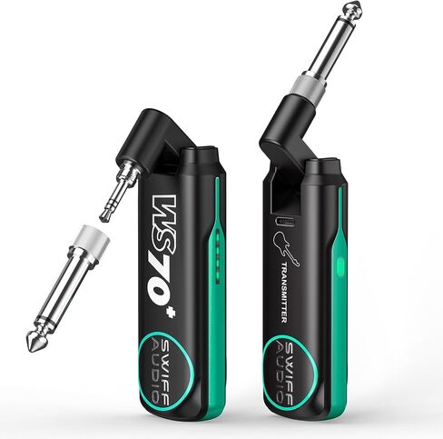 POGOLAB UHF Wireless Guitar System, Rechargeable Wireless Guitar Transmitter Receiver, 6.35mm & 3.5mm 2 in 1 Plug, 10 Channels Digital Audio Wireless System for Electric Guitars, Bass in Kuwait