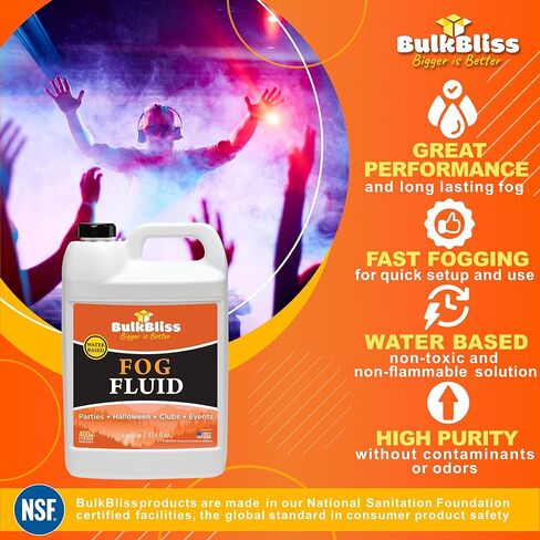 سائل الضباب وآلة الدخان من BulkBliss - دي جي ممتاز، عصير ضباب للمناسبات والهالوين، كثافة متوسطة (كوارت (32 أونصة)) in Kuwait