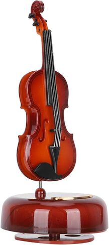 ليدي شو صندوق موسيقي، صندوق موسيقى دوار على شكل تشيلو، نموذج الة موسيقية، ديكورات منزلية مع حامل لتزيين المنزل in Kuwait