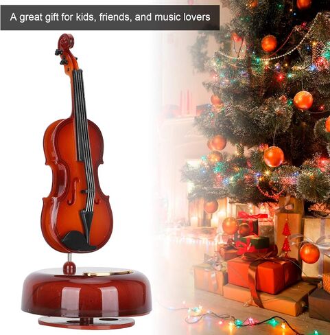 ليدي شو صندوق موسيقي، صندوق موسيقى دوار على شكل تشيلو، نموذج الة موسيقية، ديكورات منزلية مع حامل لتزيين المنزل in Kuwait