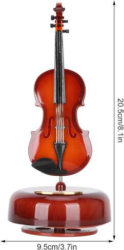 ليدي شو صندوق موسيقي، صندوق موسيقى دوار على شكل تشيلو، نموذج الة موسيقية، ديكورات منزلية مع حامل لتزيين المنزل in Kuwait