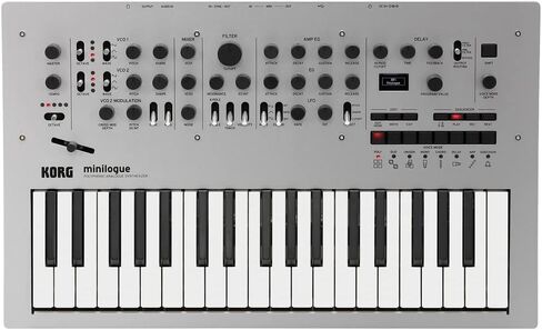 مجموعة كورج مينيلوج التناظرية متعددة الألحان مع كابل MIDI، وسماعات الرأس، وقماش تلميع أوستن بازار in Kuwait