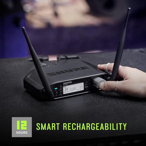 نظام ميكروفون لاسلكي قابل لإعادة الشحن من Shure GLXD14/PGA31 مع جهاز استقبال GLXD4 وجهاز إرسال GLXD1 Bodypack وميكروفون مكثف لسماعات الرأس PGA31 in Saudi Arabia