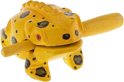 3.5" Wooden Frog Guiro Rasp Instrument - Percussion Musical Tone Block Craft (Blue) in Kuwait