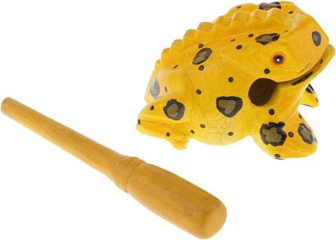 3.5" Wooden Frog Guiro Rasp Instrument - Percussion Musical Tone Block Craft (Blue) in Kuwait