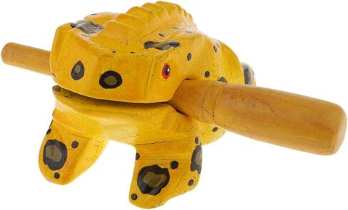 3.5" Wooden Frog Guiro Rasp Instrument - Percussion Musical Tone Block Craft (Blue) in Kuwait