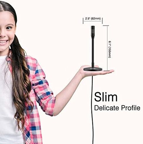 FIFINE Mini Gooseneck USB Microphone for Dictation and Recording,Desktop Microphone for Computer Laptop PC.Plug and Play Great for Skype,YouTube,Gaming, Streaming,Voiceover,Discord and Tutorials-K050 in Kuwait
