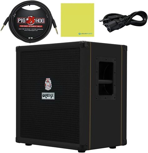 مجموعة Orange Amps Crush Bass 50 1x12 50W Bass Combo باللون الأسود مع كابل أدوات منسوج باللون الأسود وكابل الطاقة وقطعة قماش لتلميع الصوت السائل in Kuwait